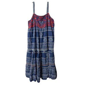 Lula Soul Pink Blue Boho Embroidery Floral Sundress Dress Size 2x